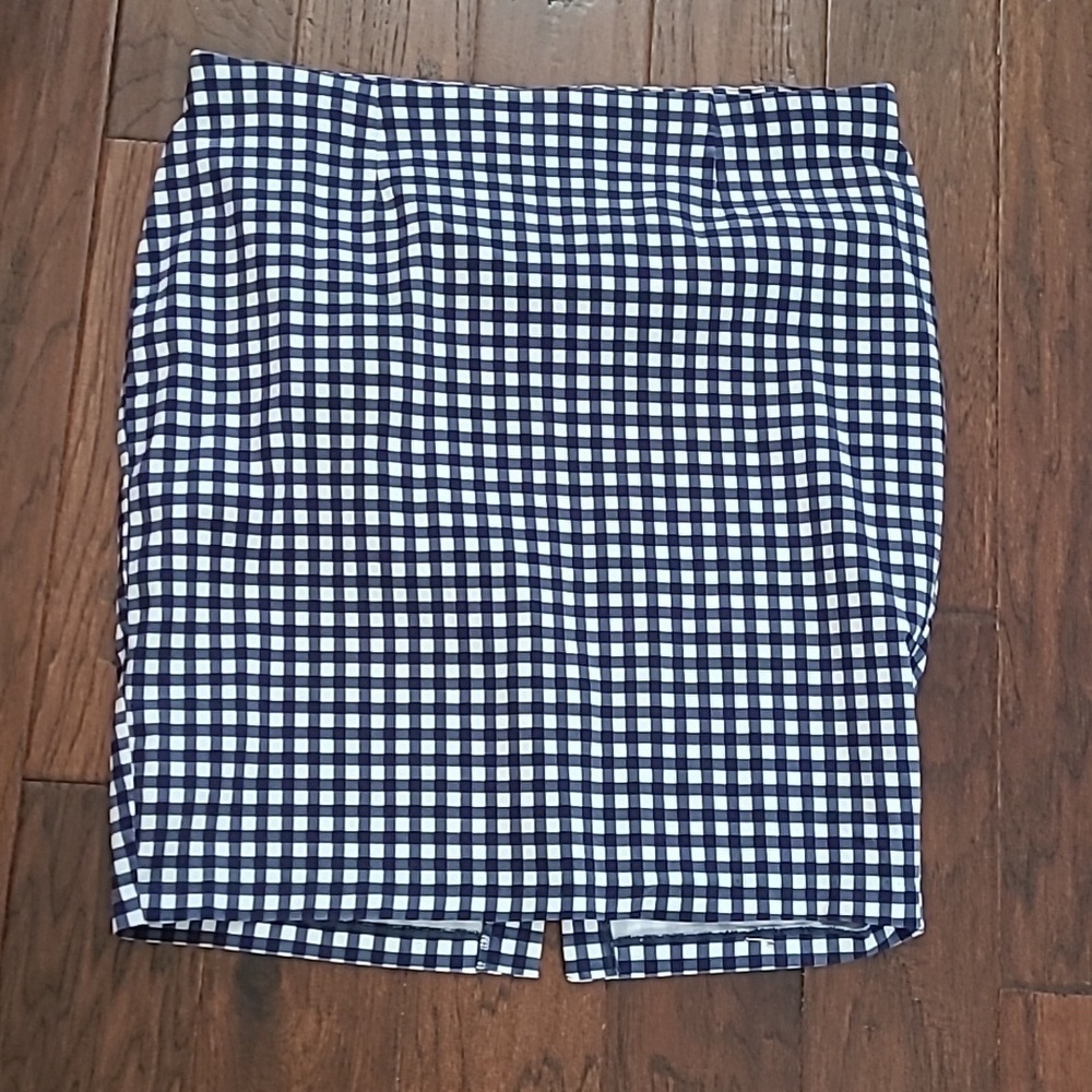 💥3for$12💥 Cato Navy Blue & White Checkered Pullon Pencil Skirt size 20W